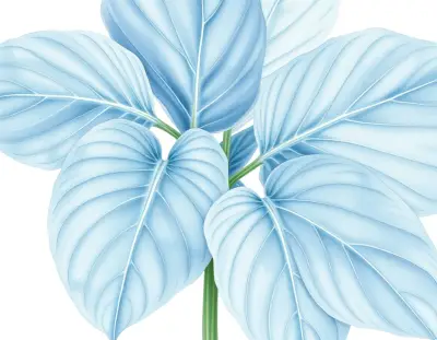 AI-generated watercolor illustration of Hosta 'Blue Skirt' (not a photograph)