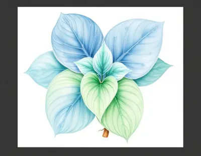 AI-generated watercolor illustration of Hosta 'Blue Troll' (not a photograph)