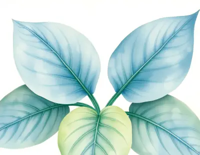 AI-generated watercolor illustration of Hosta 'Blue Velvet' (not a photograph)