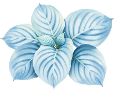 AI-generated watercolor illustration of Hosta 'Bluebeard's Castle' (not a photograph)