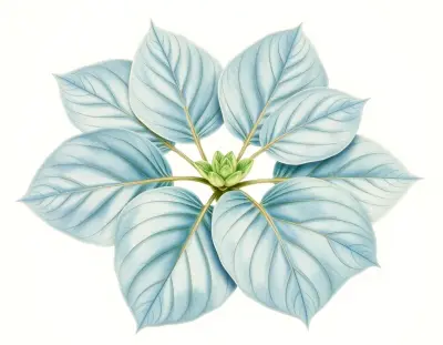 AI-generated watercolor illustration of Hosta 'Blueberry Waffles' (not a photograph)