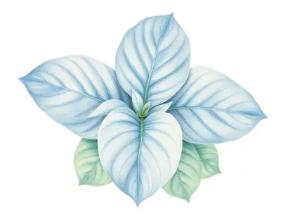 AI-generated watercolor illustration of Hosta 'Bluestone' (not a photograph)
