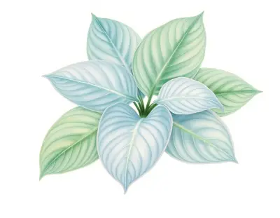 AI-generated watercolor illustration of Hosta 'Bluetopia' (not a photograph)
