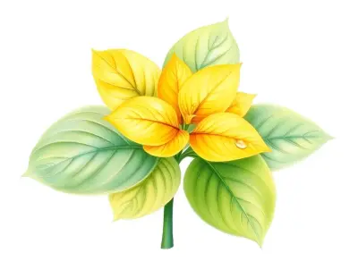 AI-generated watercolor illustration of Hosta 'Bohemia Praying Clown' (not a photograph)