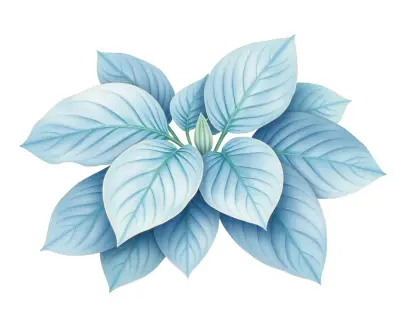 AI-generated watercolor illustration of Hosta 'Boogie Blues' (not a photograph)