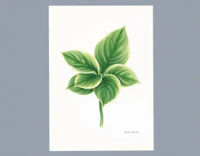 AI-generated watercolor illustration of Hosta 'Bravo' (not a photograph)