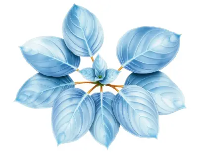 AI-generated watercolor illustration of Hosta 'Brentwood Blues' (not a photograph)