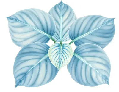 AI-generated watercolor illustration of Hosta 'Bressingham Blue' (not a photograph)