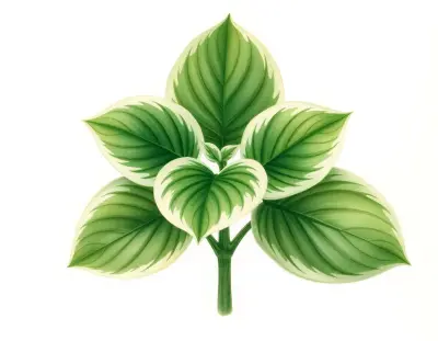 AI-generated watercolor illustration of Hosta 'Brianna T.' (not a photograph)