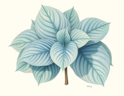 AI-generated watercolor illustration of Hosta 'Bridal Veil' (not a photograph)