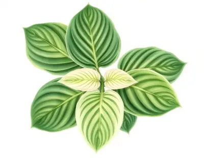 AI-generated watercolor illustration of Hosta 'Bright Feather' (not a photograph)