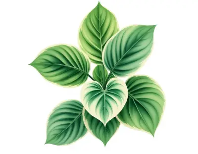 AI-generated watercolor illustration of Hosta 'Brim Cup' (not a photograph)