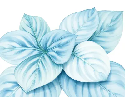 AI-generated watercolor illustration of Hosta 'Brookwood Blue' (not a photograph)