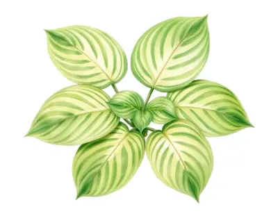 AI-generated watercolor illustration of Hosta 'Bryce' (not a photograph)