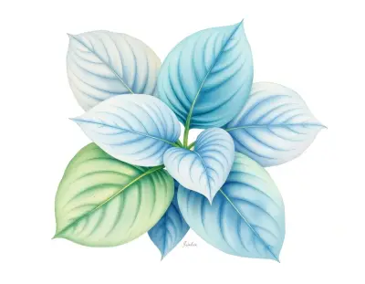 AI-generated watercolor illustration of Hosta 'Bulletproof' (not a photograph)