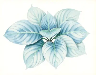 AI-generated watercolor illustration of Hosta 'Cajun Sunrise' (not a photograph)