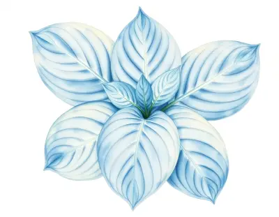 AI-generated watercolor illustration of Hosta 'California Gold Rush' (not a photograph)
