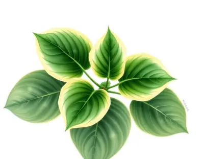 AI-generated watercolor illustration of Hosta 'Calypso' (not a photograph)