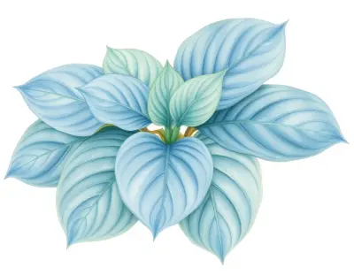 AI-generated watercolor illustration of Hosta 'Camelot' (not a photograph)