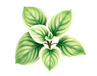 AI-generated watercolor illustration of Hosta 'Cameo' (not a photograph)