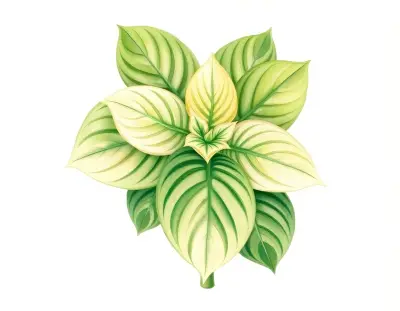 AI-generated watercolor illustration of Hosta 'Canadian Shield' (not a photograph)