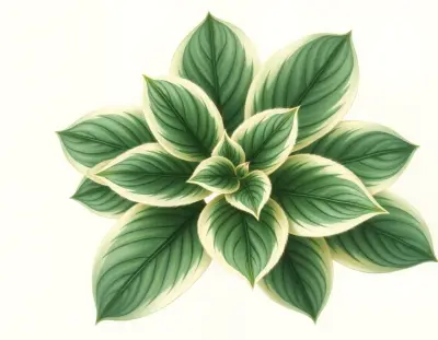 AI-generated watercolor illustration of Hosta 'Candy Box' (not a photograph)