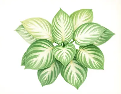 AI-generated watercolor illustration of Hosta 'Capitol Dome' (not a photograph)