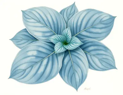 AI-generated watercolor illustration of Hosta 'Capricorn' (not a photograph)