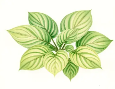 AI-generated watercolor illustration of Hosta 'Captain Teach' (not a photograph)