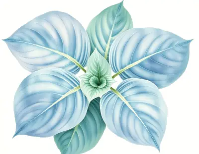AI-generated watercolor illustration of Hosta 'Carved Complexity' (not a photograph)