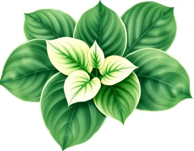 AI-generated watercolor illustration of Hosta 'Cascades' (not a photograph)