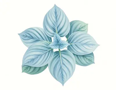 AI-generated watercolor illustration of Hosta 'Cease Fire' (not a photograph)