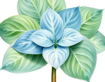 AI-generated watercolor illustration of Hosta 'Celestial Lightning' (not a photograph)