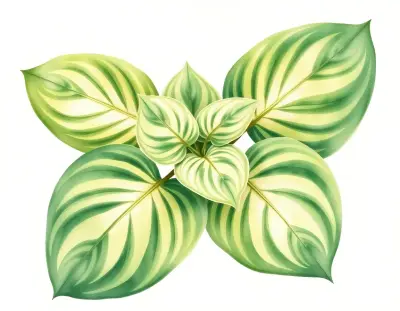 AI-generated watercolor illustration of Hosta 'Celtic Uplands' (not a photograph)