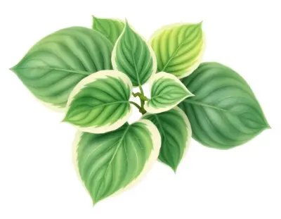 AI-generated watercolor illustration of Hosta 'Chain Lightning' (not a photograph)