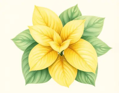 AI-generated watercolor illustration of Hosta 'Chalice of Gold' (not a photograph)