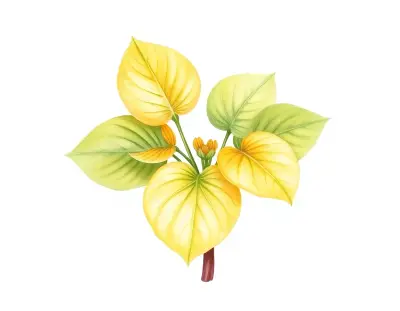 AI-generated watercolor illustration of Hosta 'Champagne' (not a photograph)
