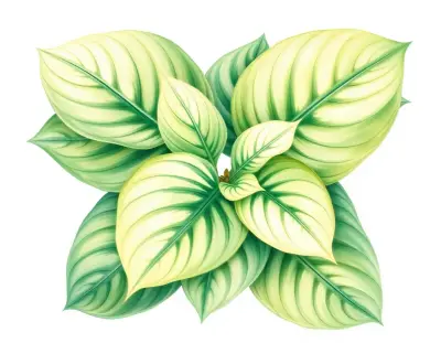 AI-generated watercolor illustration of Hosta 'Champion' (not a photograph)