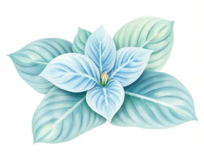 AI-generated watercolor illustration of Hosta 'Chariots of Fire' (not a photograph)