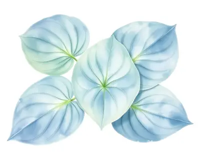AI-generated watercolor illustration of Hosta 'Charlie' (not a photograph)
