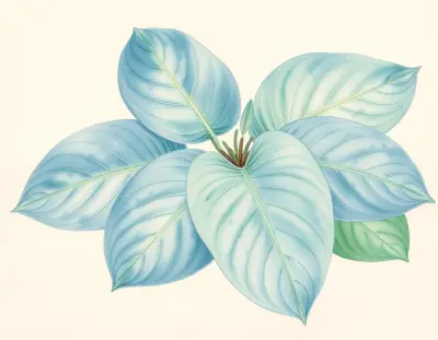 AI-generated watercolor illustration of Hosta 'Checkerboard II' (not a photograph)
