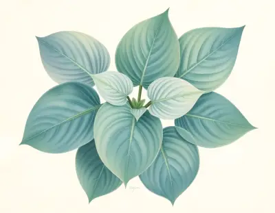 AI-generated watercolor illustration of Hosta 'Cherry Flip' (not a photograph)