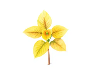 AI-generated watercolor illustration of Hosta 'Chinese Sunrise' (not a photograph)