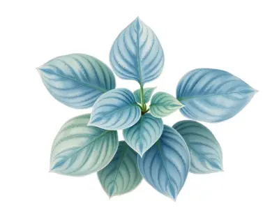AI-generated watercolor illustration of Hosta 'Chivalry' (not a photograph)