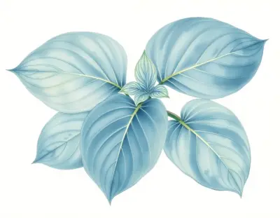 AI-generated watercolor illustration of Hosta 'Choctaw' (not a photograph)