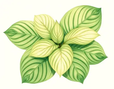 AI-generated watercolor illustration of Hosta 'Chodai Ginba' (not a photograph)