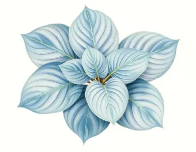 AI-generated watercolor illustration of Hosta 'Chopsticks' (not a photograph)