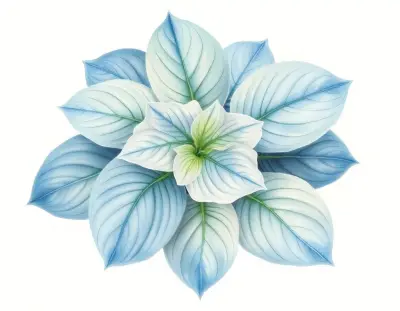 AI-generated watercolor illustration of Hosta 'Cinnamon Sticks' (not a photograph)