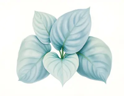 AI-generated watercolor illustration of Hosta 'Clarence Owens' (not a photograph)