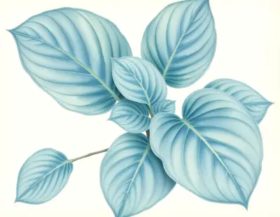 AI-generated watercolor illustration of Hosta 'Clarence' (not a photograph)